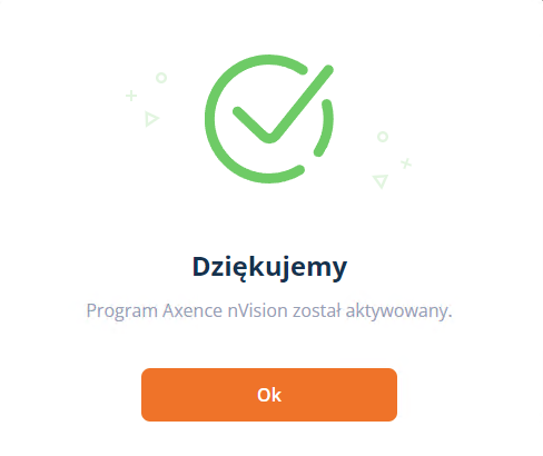 Axence Account - Wybierz licencję Dziękujemy