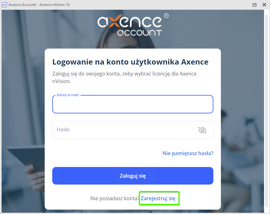 Zmiana licencji - AA Zarejestruj się