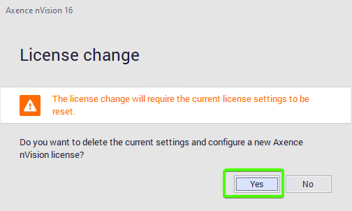 License change - Yes